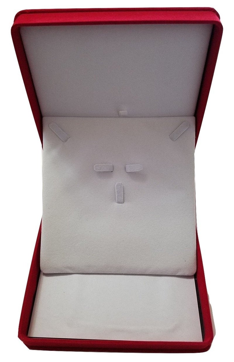 JM Future Velvet Set Gift Box for Jewelry, Necklace/Earring/Bracelet, X-Large, Red - Image 4